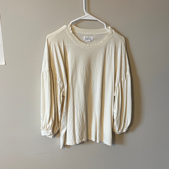 Velvet by Graham & Spencer Tops - Velvet by Graham & Spencer Cream Long Sleeve Top